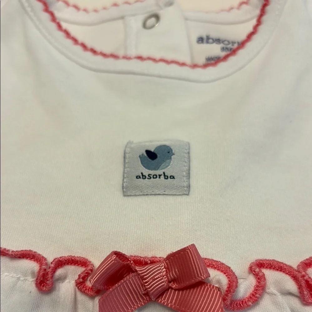 Absorba White Baby Dress with Pink Accents
